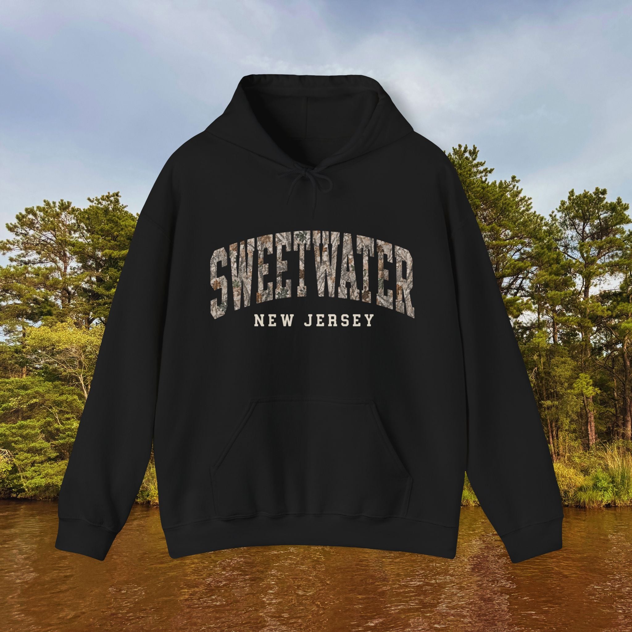 Camo Sweetwater Hoodie- Black
