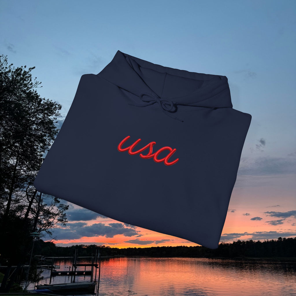 Americana Flag Hoodie- Navy