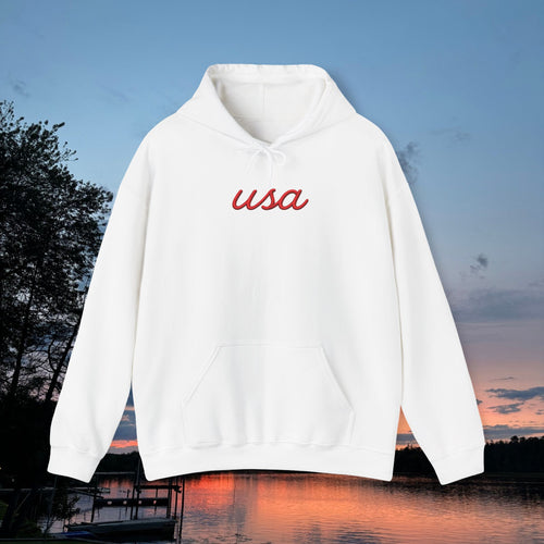 Americana Flag Hoodie- White