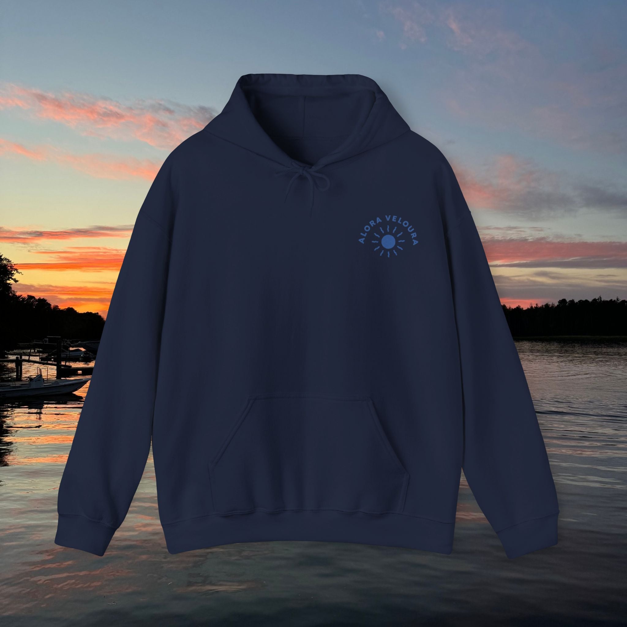 Coastal State of Mind Hoodie- Navy