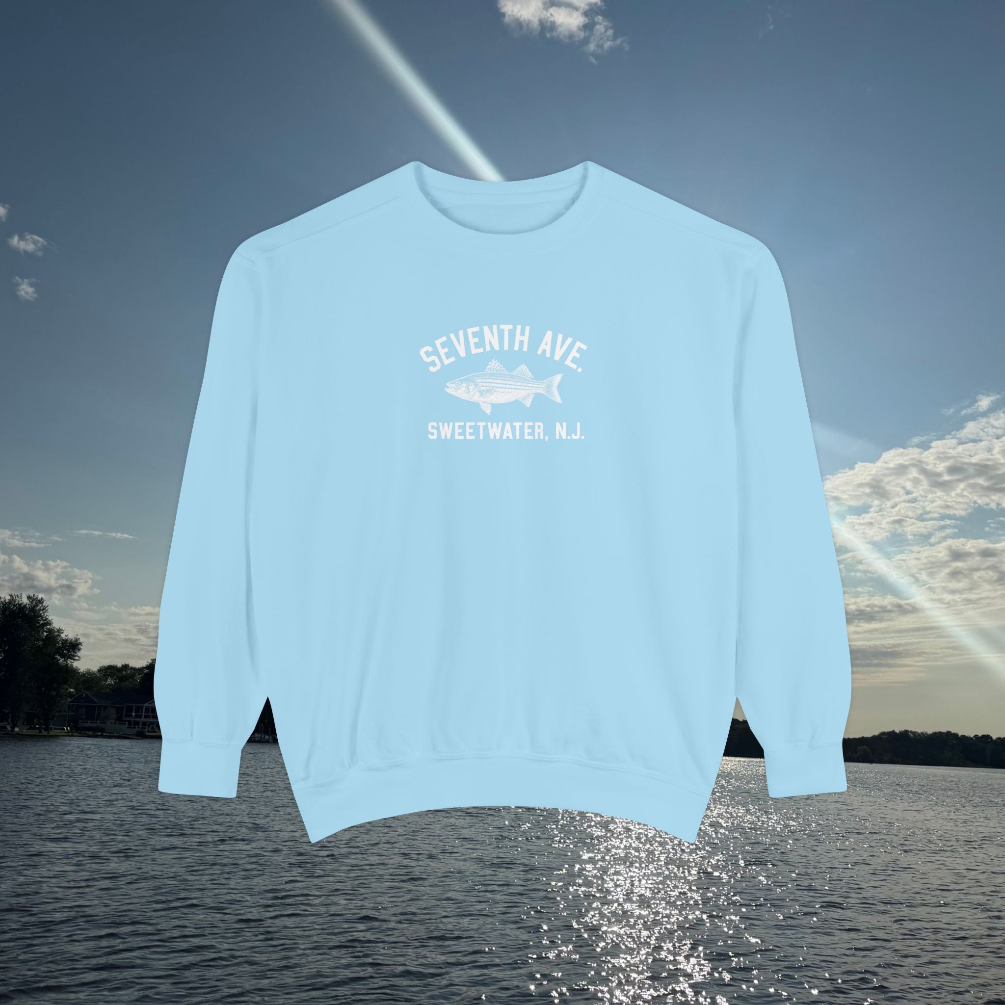Seventh Ave Crewneck Sweatshirt- Chambray