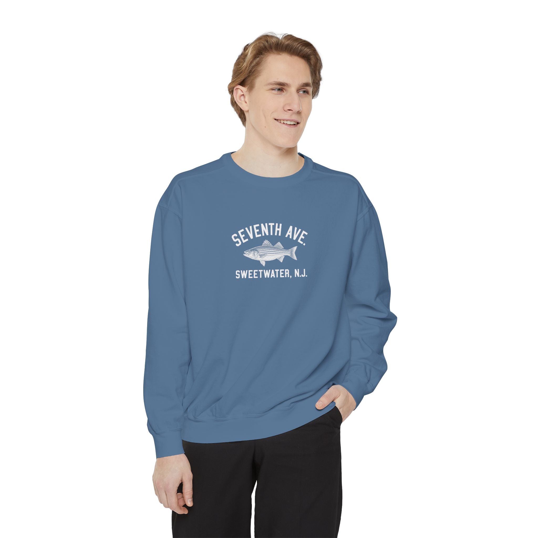 Seventh Ave Crewneck Sweatshirt- Blue Jean