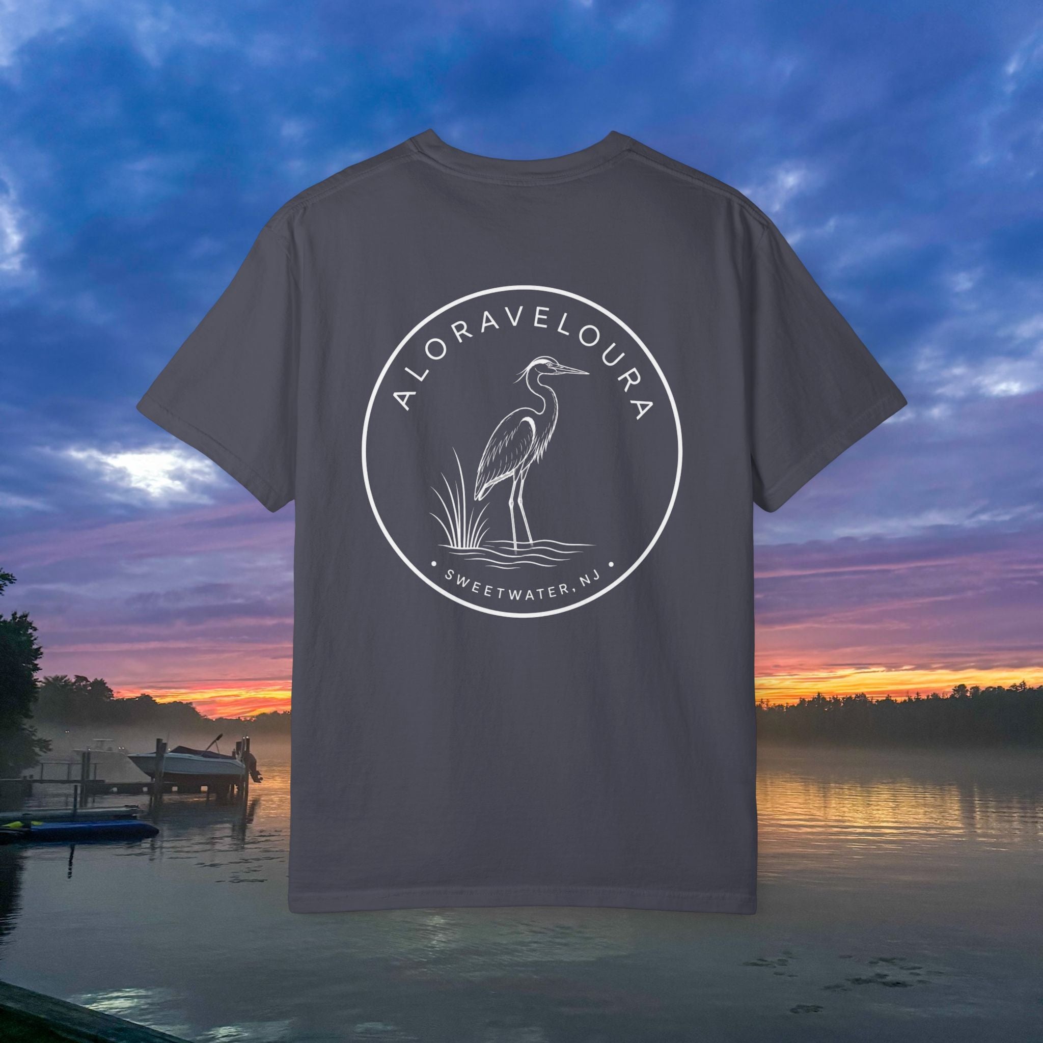 Alora Veloura Heron T-Shirt- Navy