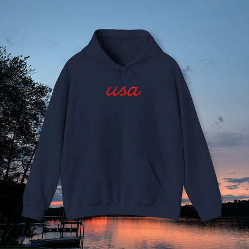 Americana Flag Hoodie- Navy