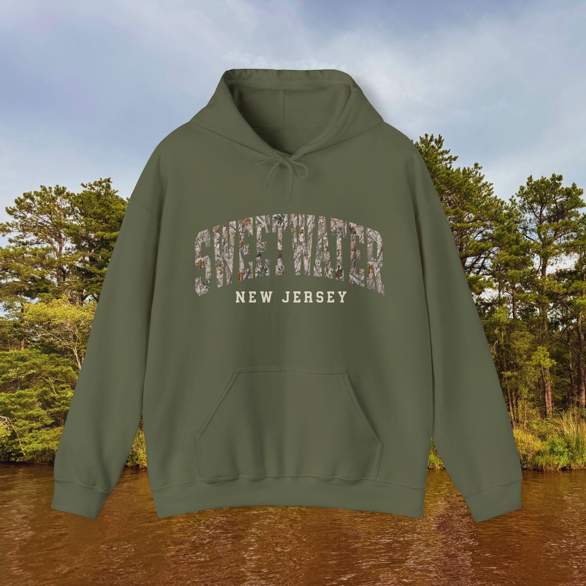 Camo Sweetwater Hoodie- Military Green